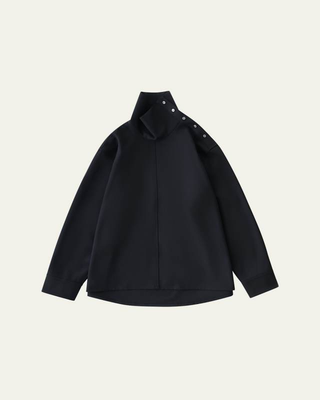 Wist Draped High-Neck Top